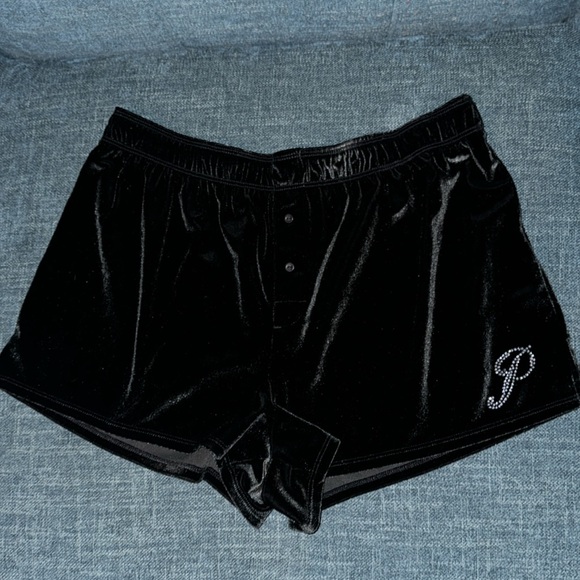 PINK brand black velvet sleep shorts - Picture 2 of 6